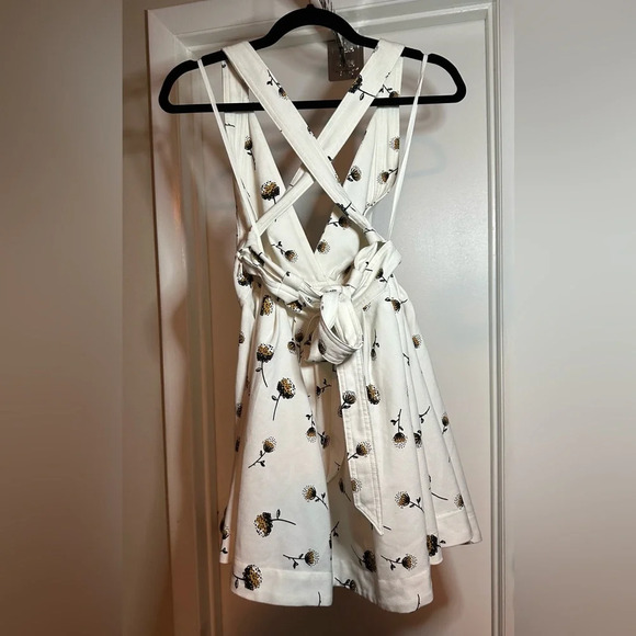 Free People Mini’s For You Dandelion Flower Minidress Ivory Size 0 - Picture 3 of 10